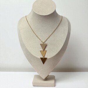 Gold Triple Triangle Long Necklace